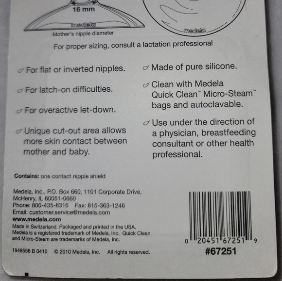 Medela contact nipple shield Small 16 mm, clear, new in the box - BPA free - Picture 7 of 9